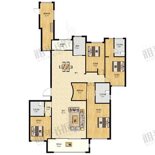 五四北·建发国宾府|850万250.48平|枫丹白露小+秀山中
